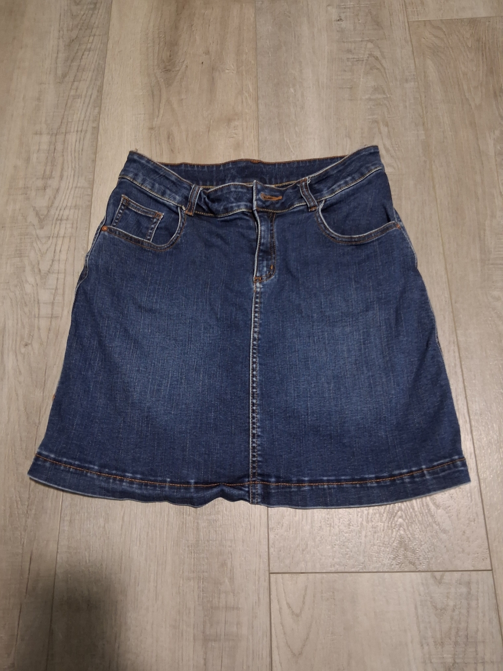 Faded Glory Indigo Denim A-Line Skirt